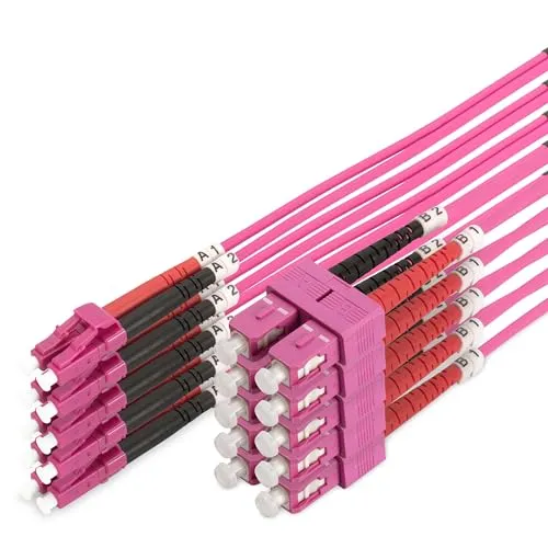 DIGITUS DK-2532-05-4 – OM4 Glasfaserkabel – 5 Stück – 5 m – Duplex LWL Kabel