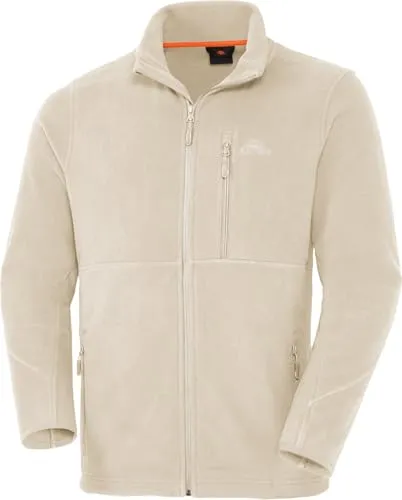 NORDCAP Fleecejacke für Damen und Herren mit Stehkragen, schnelltrocknende Sportjacke mit 3 Taschen, wärmende Übergangsjacke in Regular Fit, Natur, Gr. 3XL