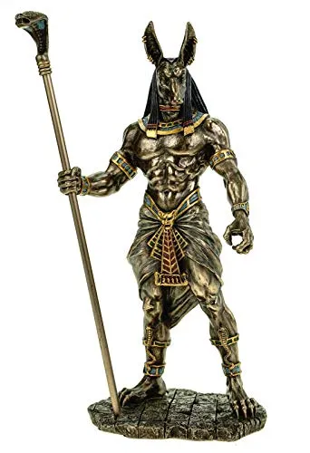 Veronese Figur Anubis 28 cm - Ägyptischer Gott der Toten - Sammlerfigur Anubis mit detailreicher Bronzeveredelung, ideal zur Verschönerung Ihres Zuhauses oder als besonderes Geschenk.