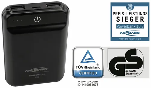 ANSMANN USB Powerbank 10.8 mini, 10.000 mAh 1700-0091