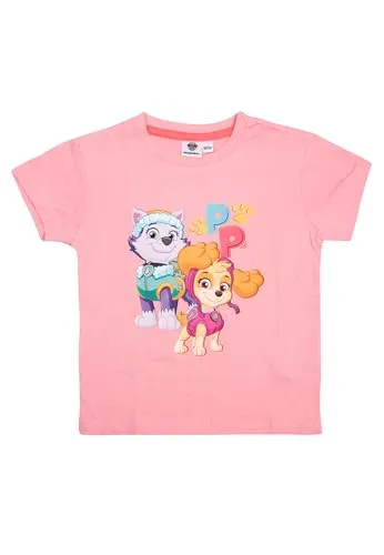 Paw Patrol T-Shirt für Mädchen Skye & Everest - Friends Kinder Oberteil kurzärmlig Rosa (DE/NL/SE/PL, Numerisch, 98, 104, Regular, Rosa)