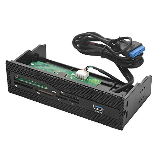 Denash 5,25 Zoll Interner Kartenleser Medien Multifunktions Dashboard,PC Frontplatte Multimedia-Dashboard-Unterstützung für USB 3.0-Anschluss M2 SD MS XD CF TF-Karte