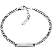 EMPORIO ARMANI Herren Armband aus Edelstahl, EGS3189040 - Elegantes Armband aus gebürstetem Edelstahl, mit sicherem Karabinerverschluss und verstellbarer Länge, perfekt für stilbewusste Herren.