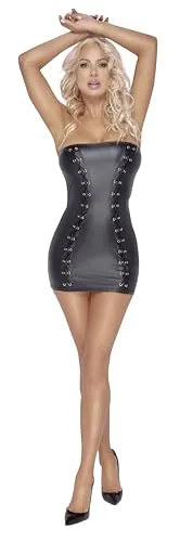 Cottelli Party Kleid, Schwarz, XL - Erotische Kleider – Enges trägerloses Schlauchkleid im eleganten Matt-Look, weich und dehnbar für hohen Komfort, betont die Sanduhrfigur.