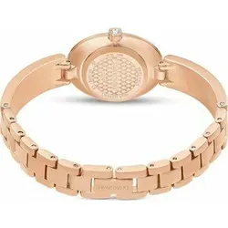 Swarovski Crystal Rock Oval Uhr – Eleganz in Rot - Elegante Armbanduhr mit ovalem Gehäuse, rotem Zifferblatt und verstellbarem Metallarmband. Perfekt für jeden Anlass, vereint sie zeitlosen Stil mit hochwertiger Verarbeitung.