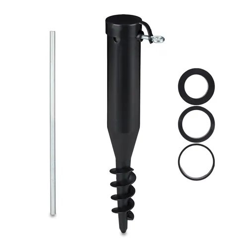 Bodenhülse Sonnenschirm Bohrer Einschraubhülse Erdschraube 400 g Schwarz