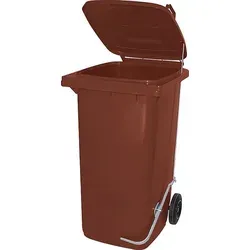 BRB-Lagertechnik Mülleimer 240 Liter - Haushaltszubehör mit Fußpedal für hygienische Bedienung, witterungsbeständig und ideal für die effiziente Abfallentsorgung.