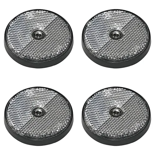 Multibros 4X Weiße Runde Reflektoren – E4-Geprüft, Ø 60mm – Rückstrahler für Auto, Anhänger, Fahrrad, Motorrad & mehr – Erhöhte Sicherheit & Sichtbarkeit im Straßenverkehr