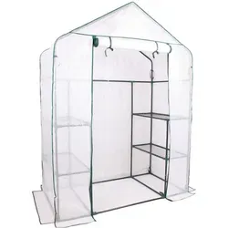 TrendLine Balkongewächshaus 73 x 142 x 194 cm - Garten-Zubehör mit optimalem Platzangebot für Ihre Pflanzen, ideal für Balkone und kleine Gärten, schützt vor Kälte und Schädlingen.