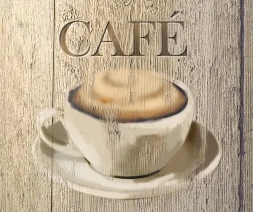 WENKO Glasrückwand Café 60 x 50 cm - Arbeits- & Kochplattenabdeckung, hochwertiges gehärtetes Glas für einen eleganten Kaffeehaus-Look, robust und hygienisch, idealer Spritzschutz in Ihrer Küche.