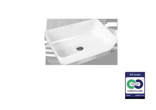 Kaldewei Cayono Waschtisch-Schale 913506000001 - Waschbecken aus hochwertiger Stahl-Emaille, ideal für Unterbau mit großzügigem Innenraum und schlag- sowie kratzfester Oberfläche.