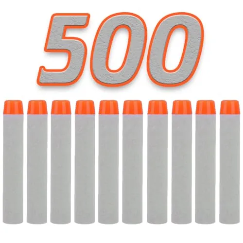 König Design Nerf Pfeile - 500 Stück Nachfüllpack für NERF Blaster - Ideal für NERF N-Strike Blaster: Hochwertige Schaumstoff-Darts für präzise Schüsse. Mit 500 Darts sind Sie bestens für spannende Spiele gerüstet. Sicheres Material sorgt für unbeschwerten Spielspaß.