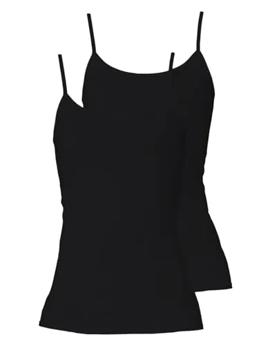 SCHÖLLER 2er Pack Damen Unterhemd Baumwolle-Elasthan 51121-26-581 Gr. 40 in Schwarz