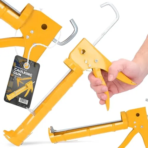 Kartuschenpresse Kartuschenpistole Auspresspistole Silikonpresse Silikonspritze Ergonomische Griff Stark Stahl Dicht Silikon Acryl Klebstoff Kartuschen