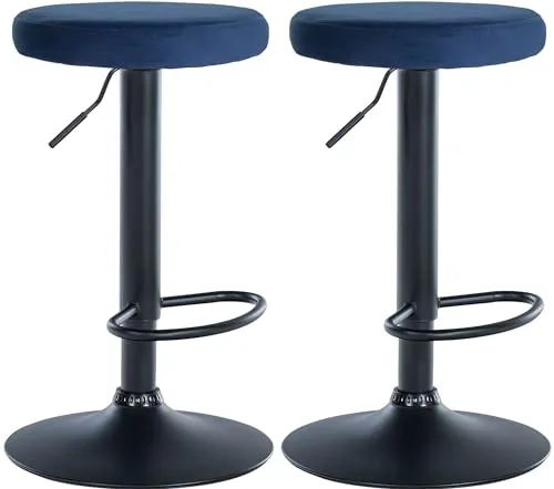 CLP Barhocker Ponte Samt 2er Set in blau von CLP