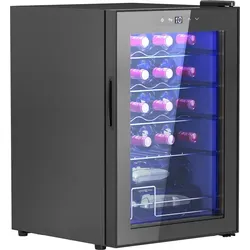 HOMCOM Weinkühlschrank 20 Flaschen 53L 5-18°C Kompressor Getränkekühlschrank mit Anti-UV Glastür, Flaschenkühlschrank mit LED-Leuchte, Kleiner Weinschrank mit Touch-Screen Schwarz   Aosom