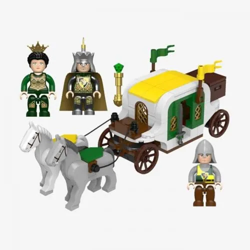 BlueBrixx Pro 108808 – Burg Bärenfels: Kutsche des Burgherren aus Klemmbausteinen mit 235 Bauelementen. Kompatibel mit Anderen Klemmbausteinen. Lieferung in Originalverpackung.