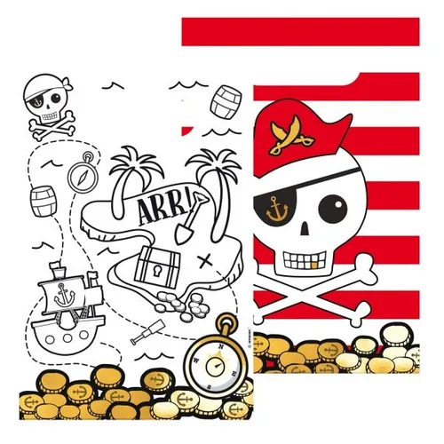 PARTYTÜTEN GESCHENKTÜTEN PIRATE MAP PIRATEN PARTY 8 STÜCK NEU OVP