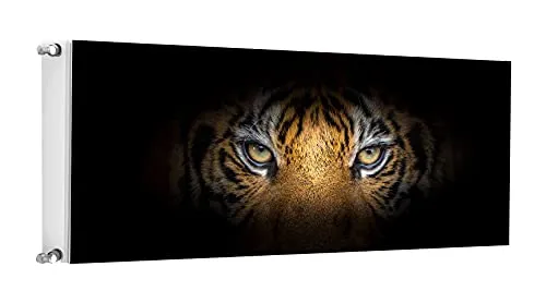 TMK ArtDeko Magnet Heizkörperabdeckung Innovative Lösung Selbsthaftend 140x60 Heizkörperabdeckung, Heizkörperverkleidung, Tiger Schwarz