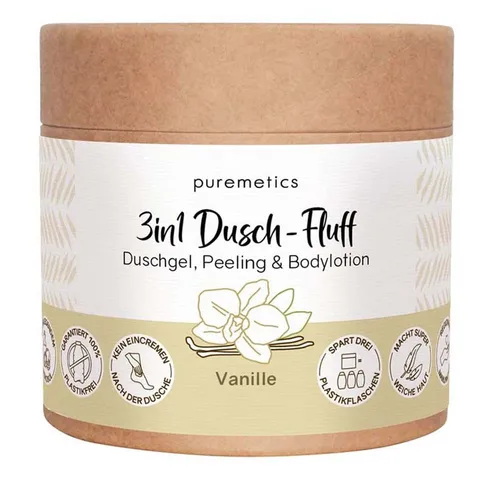 puremetics Körperpeeling 3in1 Dusch-Fluff - Vanille 250g