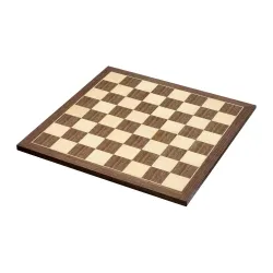 Philos 2346 Schachbrett Kopenhagen - Hochwertiges Schachbrett aus Walnuss und Ahorn mit eleganter Zierader, matt versiegelt und ideal für anspruchsvolle Spieler. Maße: 450 x 450 x 13 mm, Feldgröße 50 mm.