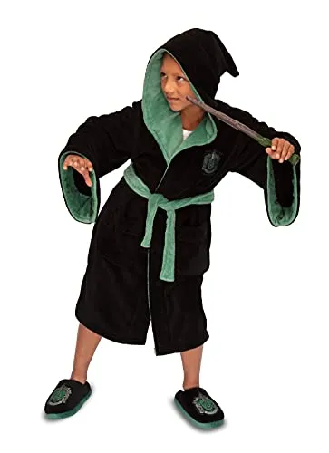 Harry Potter - Robe - Slytherin Kids Poly Fleece Black/Green Medium /Merch