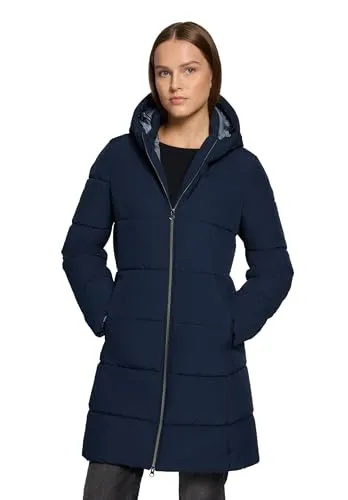 VOICE leichte Winterjacke Damen mit Kapuze – Jacke, Wasserabweisend, Warmes Innenfutter, M, Navy, Blau