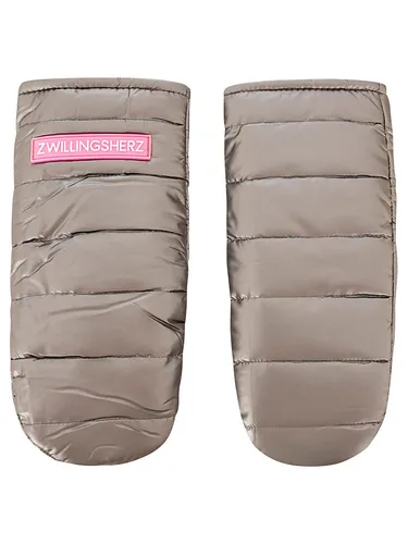 Zwillingsherz Fäustlinge in Grau, Damen