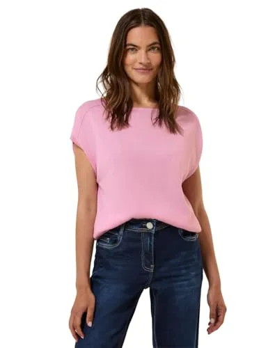 Cecil Damen B303276 Pullover Cherry Blossom Pink, L - Pullover für Damen, leichter Pullunder mit U-Boot-Ausschnitt, ätherisch und bequem dank hochwertigem Baumwollmix.