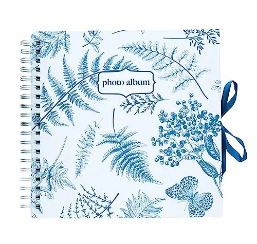 Grupo Erik Scrapbook Album Blue Nature Fotoalbum zum Einkleben 26 x 26 cm 40 Seiten Fotoalbum zum Selbstgestalten Weiße Seiten Photo Album