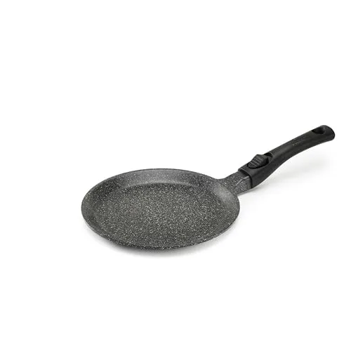 Pradel Excellence, PCUI001019, Crêpespfanne Premium aus Geschmiedetem Aluminium Ø24cm, Antihaftbeschichtung in Steinoptik, Abnehmbarer Griff, alle Herdarten