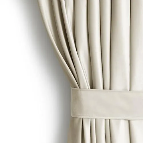 AmeliaHome Set Vorhang H 245 x B 140 cm - Velvet Optik Hellbeige mit Raffhalter - Elegante Schiebevorhänge in modischer Velvet Optik, halbverdunkelnd und pflegeleicht. Erhöhen Sie den Verdunkelungsgrad um bis zu 77% für optimalen Lichtschutz. Einfache Montage mit zwei Aufhängungsvarianten.
