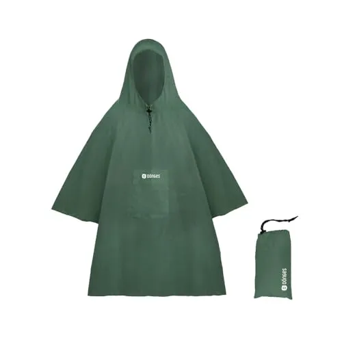 Dönges 4-in-1 Regenponcho mit Ärmeln 210x140 cm Grün | Atmungsaktiv, Wasserdicht & Vielseitig mit Brusttasche | Regenschutz für Wandern, Camping & Outdoor-Abenteuer