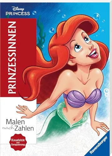 Disney Malen nach Zahlen - Prinzessinnen, Disney Malbuch für Erwachsene