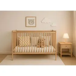 Baby Happy Bliss Grzes Babybett 120x60 cm aus Buchenholz