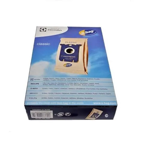 Electrolux/AEG E200S s-Bag Staubsaugerbeutel Classic (5 Staubbeutel für dauerhaft hohe Saugleistung, optimale Filtration, Hygieneverschluss, hochwertige Papierbeutel, braun)
