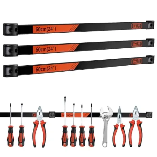 CCLIFE 3tlg Magnetleiste Werkzeug 60cm 23kg Magnetschiene Magnetisch Werkzeugleiste für Werkstatt