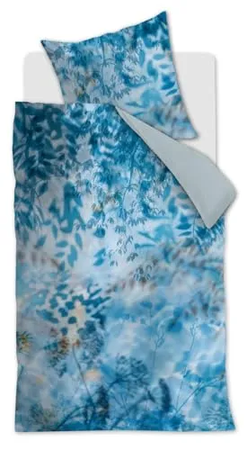 Beddinghouse Mako-Satin-Bettwäsche-Garnitur Ombre Farbe Blau Grau Größe 135 x 200 cm + 1x 80 x 80 cm