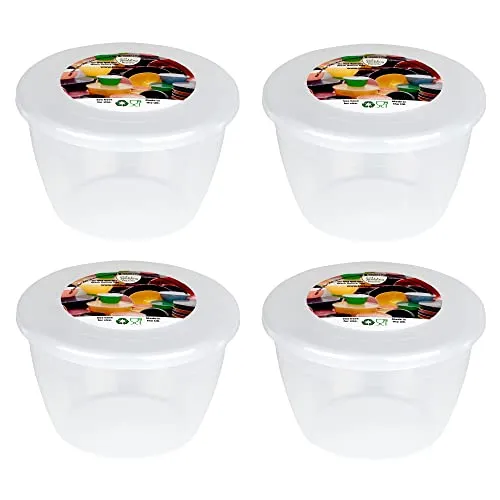 Puddingform und Deckel, 280 ml, transparent, wiederverwendbar, lebensmittelecht, Kunststoff, gedämpfter Pudding, 4 Stück