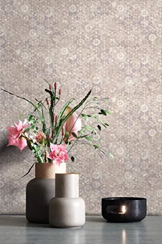 Newroom Vliestapete Beige Mosaik Vintage in grau von Newroom