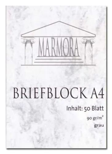 Rössler Briefblock A4 Marmora 50 Blatt, grau von Rössler