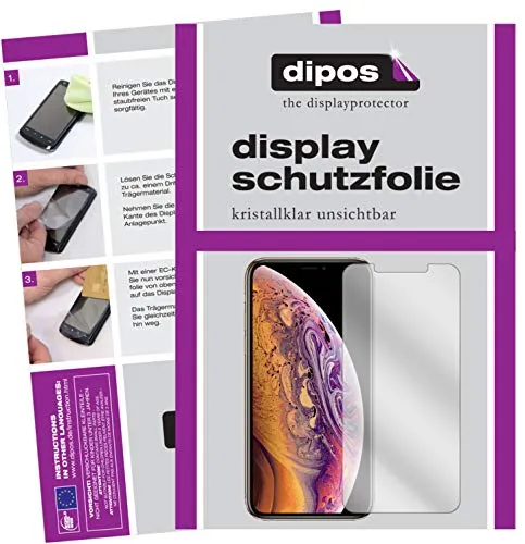 dipos I 6X Schutzfolie klar kompatibel mit Apple iPhone XS Folie Displayschutzfolie