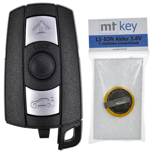 Auto Schlüssel Gehäuse AKKU für BMW Modelle - Hochwertiges Ersatzgehäuse für BMW Smartkeys, kompakt und langlebig. Ideal zur Reparatur oder als Ersatz für beschädigte Schlüsselgehäuse.