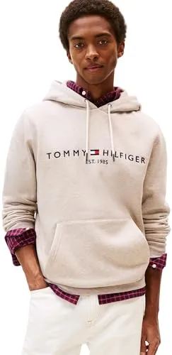 Tommy Hilfiger MW0MW11599 Kapuzenpulli für Herren - Lässiger Sweatshirt aus weichem Fleece mit Kapuze und Kordelzug, ideal für stilbewusste Männer. Das gestickte Tommy Hilfiger-Logo verleiht einen markanten Look.