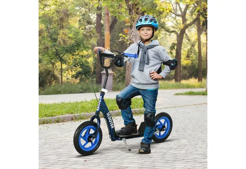 AIYAPLAY Kinderroller mit Bremse und Ständer, höhenverstellbar, Blau - Hochwertiger Tretroller für Kinder ab 6 Jahren. Mit rutschfester Trittfläche, 2 stabilen Rädern und bis zu 50 kg belastbar. Ideal für sicheres Fahren und Spielspaß im Freien.