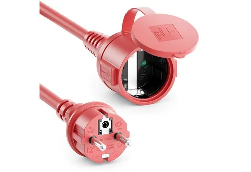 deleyCON deleyCON 2m Outdoor Verlängerungskabel Stromkabel Stecker auf Buchse Stromkabel