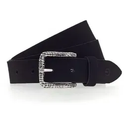 Tamaris Ledergürtel Essential Classics schwarz 95 - Hochwertiger Ledergürtel für Damen, aus 90% Leder und mit eleganter Logo-Prägung – ideal für jeden Anlass.