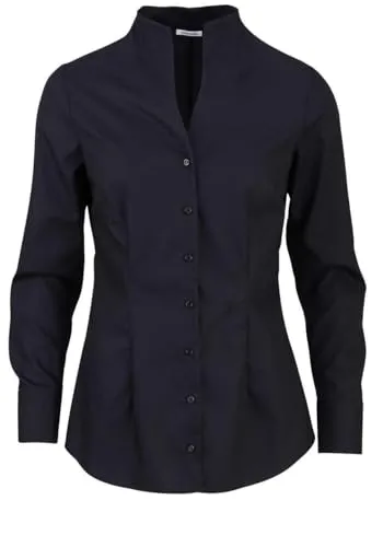 seidensticker Langarmbluse Plain schwarz - Bluse aus 100% Baumwolle in schmaler Passform, ideal für casual Looks, pflegeleicht bei 30 °C Feinwäsche.