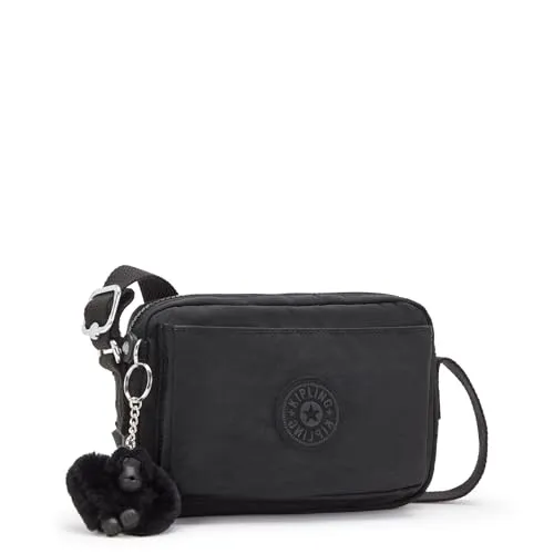 Kipling ABANU Kleine Umhängetasche, Black Noir (Schwarz) - Umhängetasche mit wasserabweisendem Material, praktischen Fächern und verstellbarem Schultergurt für den perfekten Alltagsbegleiter.