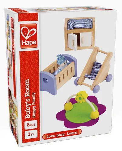 Hape Puppenhausmöbel Babyzimmer (Set, 8tlg)